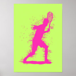 Tennis Player - Abstract Watercolor Art ポスター