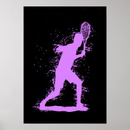 Tennis Player - Abstract Watercolor Art ポスター