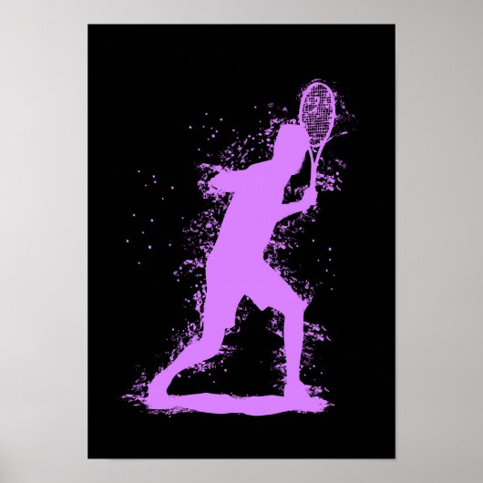 Tennis Player - Abstract Watercolor Art ポスター (正面)