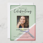 Tennis Player, Celebration of Life Photo Funeral 招待状 (正面)