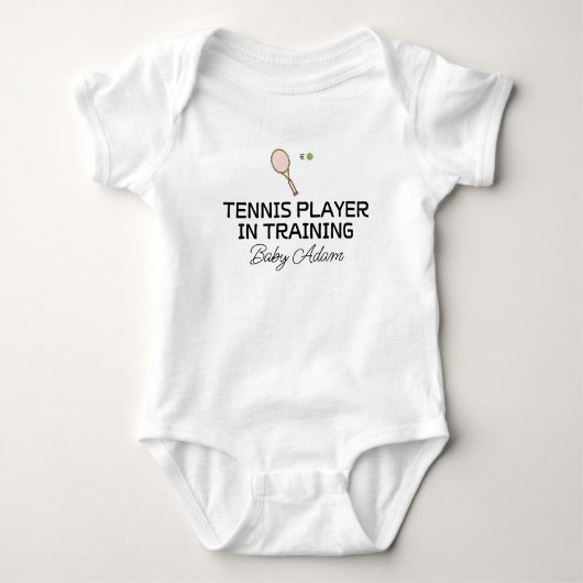 Tennis Player in Training | Custom Tennis  ベビーボディスーツ (正面)