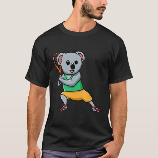 Tennis Player Koala Bear Tennis Coach Racket Game Tシャツ (正面)