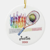 Tennis player racquet personalized セラミックオーナメント (正面)
