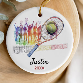 Tennis player racquet personalized セラミックオーナメント