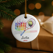 Tennis player racquet personalized セラミックオーナメント