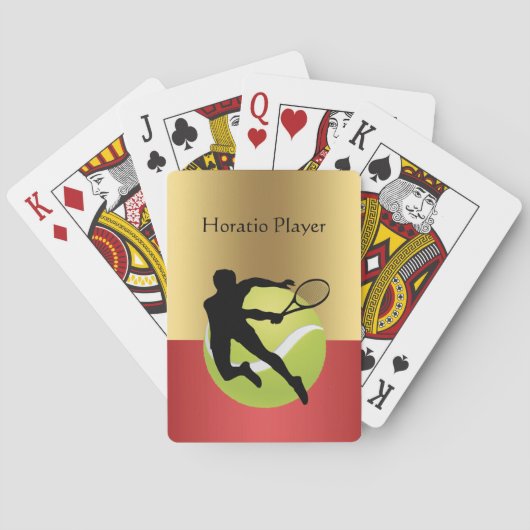 Tennis Player Silhouette2 and Ball Personalize トランプ (裏面)