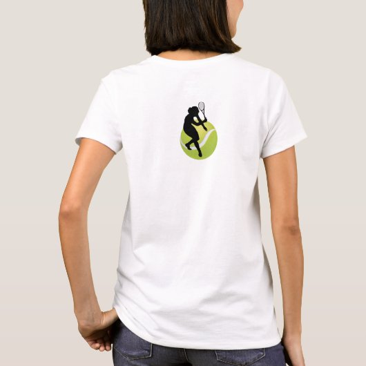Tennis Player Silhouette and Ball Personalize Tシャツ (裏面)