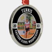 Tennis Player Team Sports High School Senior Night メタルオーナメント (右)