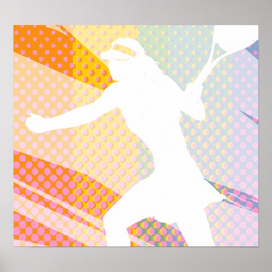 Tennis Poster with tennisbabe image ポスター (正面)