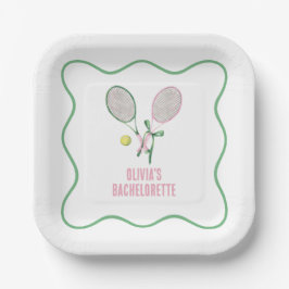 Tennis preppy bachelorette paper plates ペーパープレート