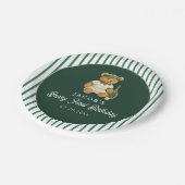 Tennis Preppy Bear 1st Birthday ペーパープレート (アングル)