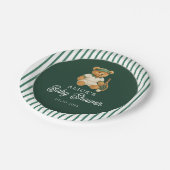 Tennis Preppy Bear Baby Shower ペーパープレート (アングル)