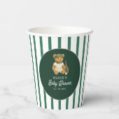 Tennis Preppy Bear Green Striped Baby Shower 紙コップ (裏面)