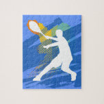 Tennis puzzle - kids gift for players and fans ジグソーパズル<br><div class="desc">Tennis puzzle - cool kids gift for players and fans. Fun Birthday party favor for children. Silhouette of player and racket. Imagewear specializes in tennis tshirts and tennis gifts for men, women and kids. View a big selection of unique tennis products in our shop. Many items can be personlized as...</div>