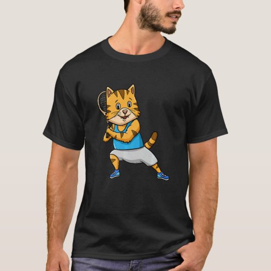 Tennis Racket Sports  Cat Whisperer Kitty Meow Tシャツ (正面)