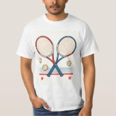 Tennis racket with American themed Tシャツ (正面)