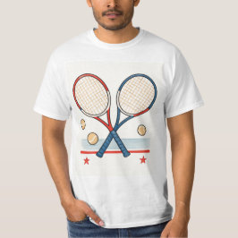 Tennis racket with American themed Tシャツ