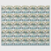 Tennis Racket with Floral  ラッピングペーパー (フラット)