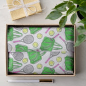 Tennis Racquets Pink Green Preppy Pattern 薄葉紙 (ギフト)