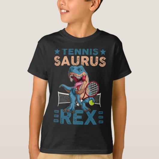 Tennis Saurus T-Rex Funny Tennis Game Dinosaurs Lo Tシャツ (正面)