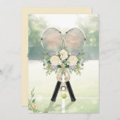 Tennis Save the date for Tennis Player wedding 招待状 (正面/裏面)