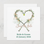 Tennis Save the date Invitation  for Wedding  セーブザデート (正面/裏面)