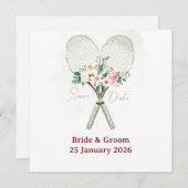 Tennis Save the date Invitation  for Wedding  セーブザデート (正面/裏面)