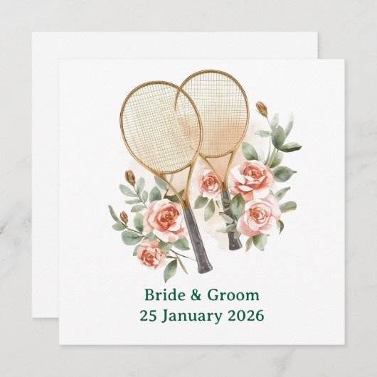 Tennis Save the date Invitation  for Wedding  セーブザデート (正面/裏面)