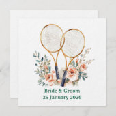 Tennis Save the date Invitation for Wedding 招待状 (正面/裏面)