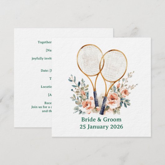 Tennis Save the date Invitation  for Wedding  招待状 (正面/裏面)