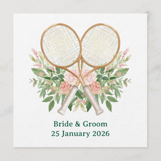 Tennis Save the date Invitation for Wedding 招待状 (正面)