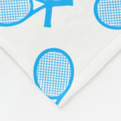 Tennis Seamless Pattern - Blue Racket and Ball on  フリースブランケット (角)