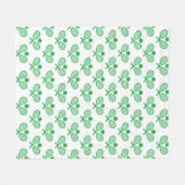 Tennis Seamless Pattern - Green Racket and Ball on フリースブランケット (正面(横))