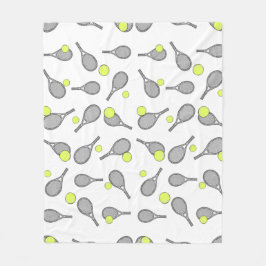 Tennis Seamless Pattern - Racket and Ball  フリースブランケット