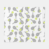 Tennis Seamless Pattern - Racket and Ball  フリースブランケット (正面(横))