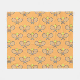 Tennis Seamless Pattern - Racket and Ball   フリースブランケット