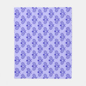 Tennis Seamless Pattern - Racket and Ball in Blue  フリースブランケット (正面)