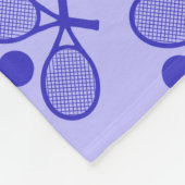 Tennis Seamless Pattern - Racket and Ball in Blue  フリースブランケット (角)