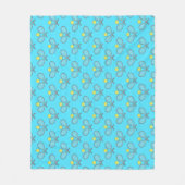 Tennis Seamless Pattern - Racket and Ball on Blue  フリースブランケット (正面)