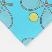 Tennis Seamless Pattern - Racket and Ball on Blue  フリースブランケット (角)