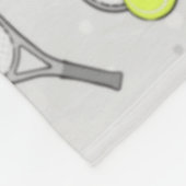 Tennis Seamless Pattern - Racket and Ball on Grey フリースブランケット (角)