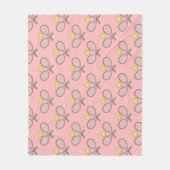 Tennis Seamless Pattern - Racket and Ball on Pink  フリースブランケット (正面)
