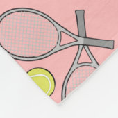 Tennis Seamless Pattern - Racket and Ball on Pink  フリースブランケット (角)
