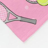 Tennis Seamless Pattern - Racket and Ball on Pink  フリースブランケット (角)