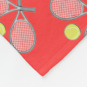 Tennis Seamless Pattern - Racket and Ball on Red   フリースブランケット (角)