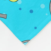 Tennis Seamless Pattern - Racket & Ball on Blue Ba フリースブランケット (角)