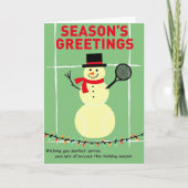 Tennis Snowman Holiday Card カード (正面)