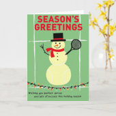 Tennis Snowman Holiday Card カード (黄色い花)