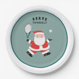 Tennis Sports Christmas Holiday Party ペーパープレート