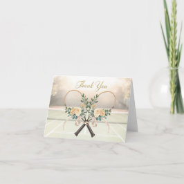 Tennis  thank you card with flowers for wedding サンキューカード